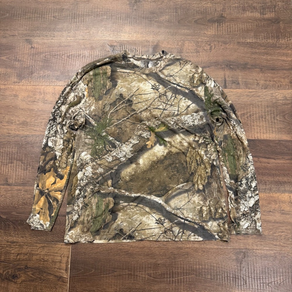 Realtree APX Mens Camo Long Sleeve T-Shirt XL All Over Print Hunting Woods Tee